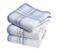 Mouchoirs Tissu Homme Premium 100% Coton Peigné - 45cm x 45cm - 3 Pièces - Modèle V11418