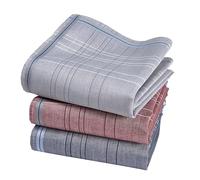 Mouchoirs Tissu Homme Premium 100% Coton Peigné - 45cm x 45cm - 3 Pièces - Modèle V12019