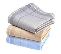 Mouchoirs Tissu Homme Premium 100% Coton Peigné - 45cm x 45cm - 3 Pièces - Modèle V8215
