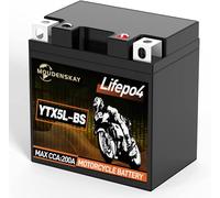 Moudenskay Batterie de moto Powersports 12 V au lithium avec BMS (YTX5L-BS 12,8 V 2 Ah 200 CCA) - Batterie de démarrage LiFePO4 pour motos, ATV, UTV, véhicules nautiques etc.