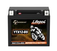 MOUDENSKAY Batterie Lithium Moto 12V Batterie Moto YTX12-BS 400~450CCA 5Ah