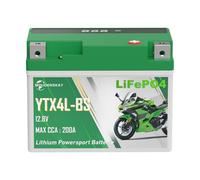 MOUDENSKAY Batterie Moto Lithium 12V 2.5ah CCA200+ YTX4L-BS Batterie de démarrage au Lithium 12V Moto avec BMS et affichage, Batterie LiFePO4 pour véhicules de loisirs pour motos, quads, SSV, etc.