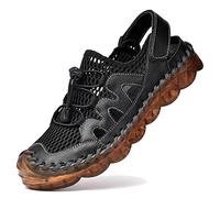 Moudn Sandales Homme Cuir Bout Fermé Sandales de Randonnée Extérieurr Chaussures de Plage Sport