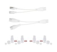 MOUDOAUER 1 à 2 adaptateurs réseau répartiteur Poe Switch Connecteur Rj45 Extérieur Étanche Un Fil Double Usage Poe Synthétiseur Séparateur