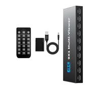 MOUDOAUER Sélecteur HDMI Commutateur multi-visionneuse 4K 9 x 1 Quad sans couture 9 en 1 prise en charge 4K @ 30 Hz avec télécommande infrarouge
