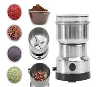 Moudre Électrique Pour Noix Et Grains Machine À Fabriquer Du Beurre De Cacahuète，4 Lames Inoxydable 150W 14500tr/min，Multifonctionnel，Café Épices Céréales Cuisine
