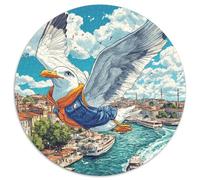 Mouette 1000 Pièce Jigsaw Puzzles Jeux Éduchatifs Soulageur De Stress Jigsaw Rond Belle DécoRation Puzzle pour Cadeaux De Voyage, Présent 1000pcs (67.5x67.5cm)