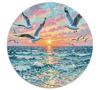 Mouette 1000 Pièces Puzzle Circulaire Jeu Animaux Familial Pression Réduite Cadeau Unique pour Adultes Et Enfants 1000pcs (67.5x67.5cm)