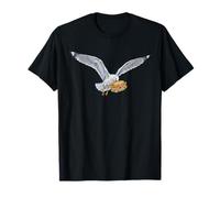 Mouette affamée Volant Poisson Sandwich à la Plage Humour T-Shirt