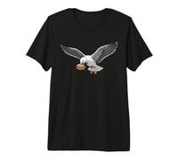 Mouette affamée Volant Poisson Sandwich à la Plage Humour T-Shirt Haut de Gamme