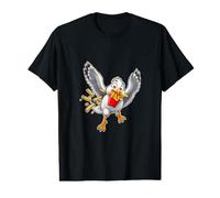 Mouette Amusante Vole des Frites en Vacances à la Plage T-Shirt Graphique avec Valeur