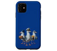 Mouette Capitaine Drôle Oiseaux Volent Frites Et Sandwich Coque pour iPhone 11