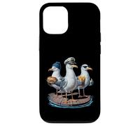 Mouette Capitaine Drôle Oiseaux Volent Frites Et Sandwich Coque pour iPhone 12/12 Pro