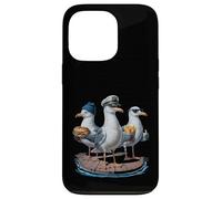 Mouette Capitaine Drôle Oiseaux Volent Frites Et Sandwich Coque pour iPhone 13 Pro