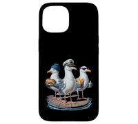 Mouette Capitaine Drôle Oiseaux Volent Frites Et Sandwich Coque pour iPhone 15