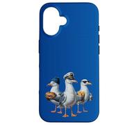 Mouette Capitaine Drôle Oiseaux Volent Frites Et Sandwich Coque pour iPhone 16