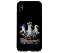 Mouette Capitaine Drôle Oiseaux Volent Frites Et Sandwich Coque pour iPhone XS Max