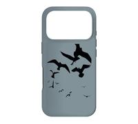 Mouette Oiseau Troupeau trésor Silhouette Noire Coque pour iPhone 17 Pro
