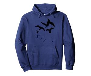 Mouette Oiseau Troupeau trésor Silhouette Noire Sweat à Capuche