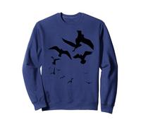 Mouette Oiseau Troupeau trésor Silhouette Noire Sweatshirt