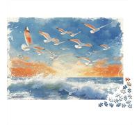 Mouette Puzzle 1000 Pièces Jouet en Bois Cadeau Unique De l'art De La Décoration Ocean Challenge Toy Adultes Et Enfants À Partir De 14 Ans 1000pcs (75x50cm)