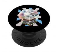 Mouette rétro années 60 Mer du Nord Mer Baltique Oiseau Marin Poisson Hareng PopSockets PopGrip Adhésif
