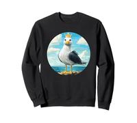 Mouette royale en couronne pour un moment de plage majestueux Sweatshirt