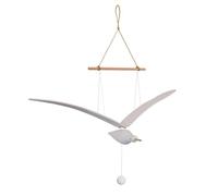 Mouette volante en bois à suspendre pour plafond mobile, décoration d'intérieur unique, pour balcon, appartement, berceau, chambre d'enfant (petite taille, blanc)