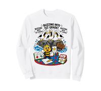 Mouette Yell Buzzing Into 1st Grade Bee Back to School Kids Sweatshirt