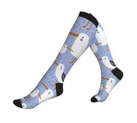 Mouettes Bleues Chaussettes De Soutien 50Cm Sport Chaussettes Contention Viaggio Calze A Compressione Pour Travail Maternit Entraînement Infirmiers