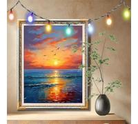 Mouettes,Couchers de soleil Peinture Diamant Kit,5D Diamond Painting Adulte (50x70cm),Bricolage Diamant Artisanat Strass Point de Croix Painting,Tableau Diamant Kits pour Décoration Murale 59N-1834