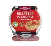 MOUETTES D'ARVOR Rillettes de Sardines aux Tomates - Bocal Verre 125g - Produit en Bretagne - Pêche Responsable - Lot de 3