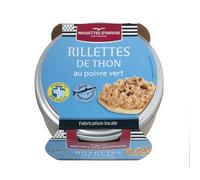 MOUETTES D'ARVOR Rillettes de Thon au Poivre Vert - Boîte Métal 125g - Fabrication Bretonne - Pêche Responsable - Recette Traditionnelle - Lot de 3