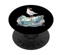 Mouettes maritimes en Bouteille Motif Mouette PopSockets PopGrip Adhésif