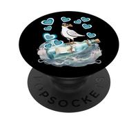 Mouettes maritimes rétro pour Bouteille PopSockets PopGrip Adhésif