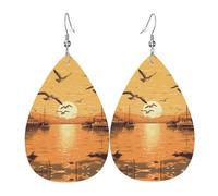 Mouettes Survolant Boucles D'Oreilles En Cuir Double Face Boucles D'Oreilles Légères Boucle D'Oreille Pour Décorations Quotidien Fête Des Mères
