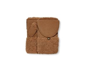 Mouffles UGG W BONDED FLEECE FLIP MITTEN (Chestnut) L-XL