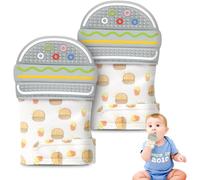 Moufle De Dentition Bébé,2pcs Jouets De Dentition Bébé En Silicone De Qualité Alimentaire,Gant De Dentition Pour Bébé,Anneau De Dentition Jouet Mâcher Pour Soulager Les Douleurs-Burger Gris