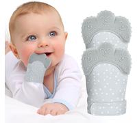 Moufle De Dentition En Silicone Alimentaire,Jouet De Dentition Pour Bébé Sans Bpa Aide À Prévenir Douleur De Dents Et De Gencives De Bébé,Pour Garçons Et Filles (Gris Points)