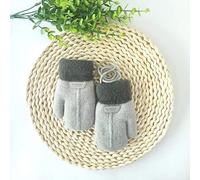 Moufle Enfant Chauffant Hiver Gants Peluche Douce Moufles Plein-doigts Epais Mitaines Tricoté Crochet Gant de Plein Air Ski Snowboard Vélo Anti-froid avec Corde Anti-perdu pour Fille Garçon 1-6 Ans