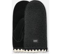 Moufle festonnée en UGGfluff in Black, Taille L/XL, Cuir/Polaire