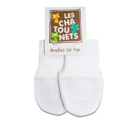 Moufle Naissance Blanc LES CHATOUNETS 1-3 mois