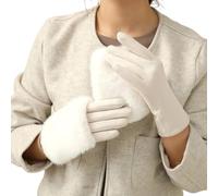 Moufles amovibles douces en fourrure pour poignets parfaits pour temps froid, gants en peluche pour enfants et femmes, moufles intégrales, beige, taille unique