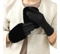 Moufles amovibles douces en fourrure pour poignets parfaits pour temps froid, gants en peluche pour enfants et femmes, moufles intégrales, Noir , taille unique