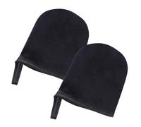 Moufles Applicateurs Autobronzant 2 Pièces en Tissu Lint Noir | Application Uniforme, Résultat sans Traces, pour Lotions et Huile Corporelle