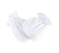 Trois Kilos Sept – Moufles de naissance en coton – Blanches