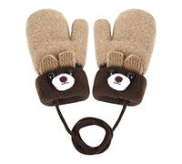 Moufles Bébé Thermique Gants Hiver Automne Epais Mitaines Tricoté Crochet Chaud Douce Gants Plein-Doigts Motif Cartoon Mignon Gloves Ski Snowboard Camping Vélo pour Enfants Garçons Filles 0-3 Ans