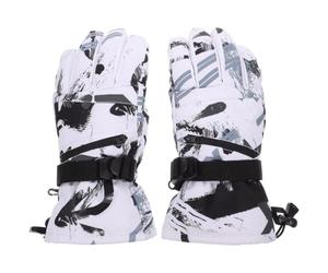 Moufles Chauds Coupe-vent pour Hommes, Ski et Équitation, Nylon Blanc | Résistants au Vent, Écran Tactile à Deux Doigts, Protection Anti-éclaboussures, Double Imperméabilité