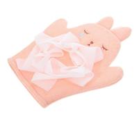 Moufles de Bain Bébé Lapin Rose, Exfoliant Doux en Polyester | Double Face, Léger et Facile à Transporter, pour Peau Délicate, Usage Quotidienne, Bébé Fille