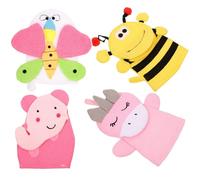 Moufles de Bain en Coton Composite Cartoon pour Garçon et Filles 4 Pièces Plusieurs styles